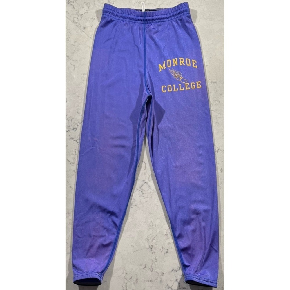 VTG Y2K Game Gear Monroe College Track Pants Womens Small Purple NY Made In USA